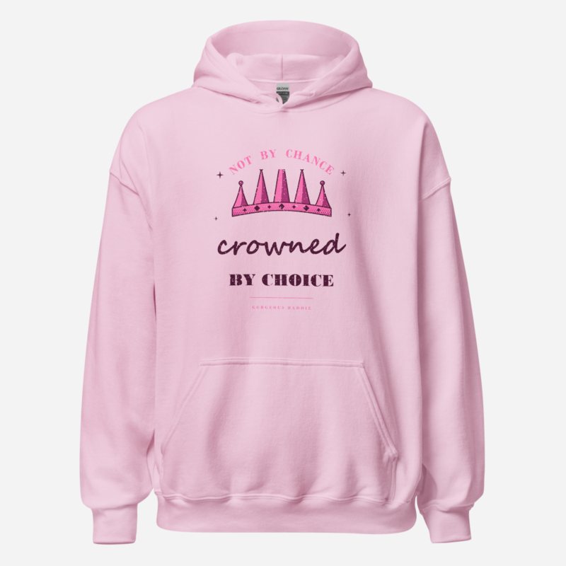 Gorgeous Baddie Crowned By Choice Boutique Hoodie White Light Pink
