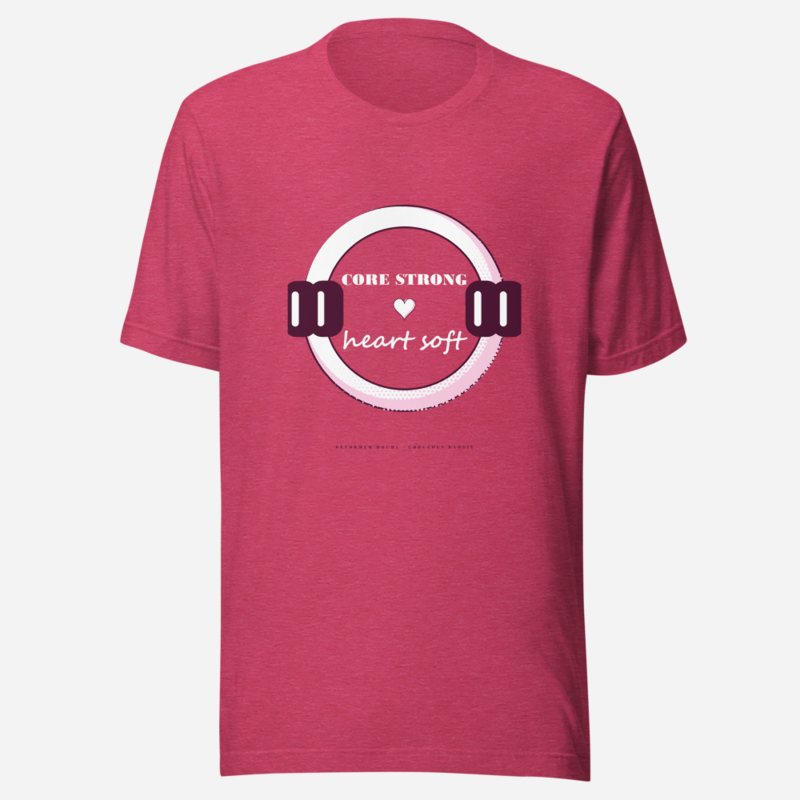Gorgeous Baddie Core Strong Heart Soft Boutique Tee in Heather Raspberry