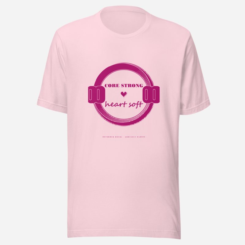 Gorgeous Baddie Core Strong Heart Soft Boutique Tee Soft Pink
