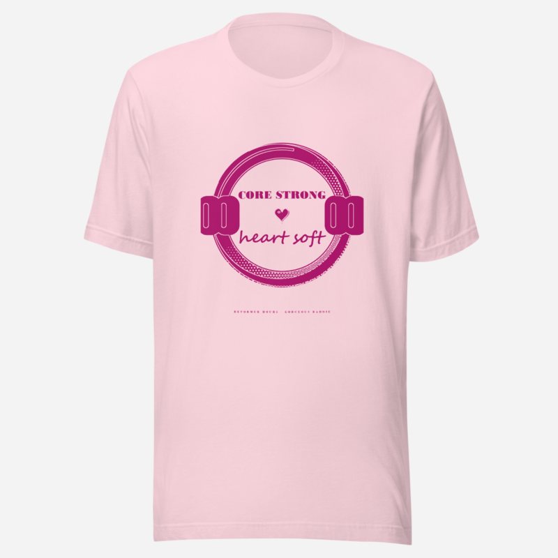 Gorgeous Baddie Core Strong Heart Soft Boutique Tee White Soft Pink