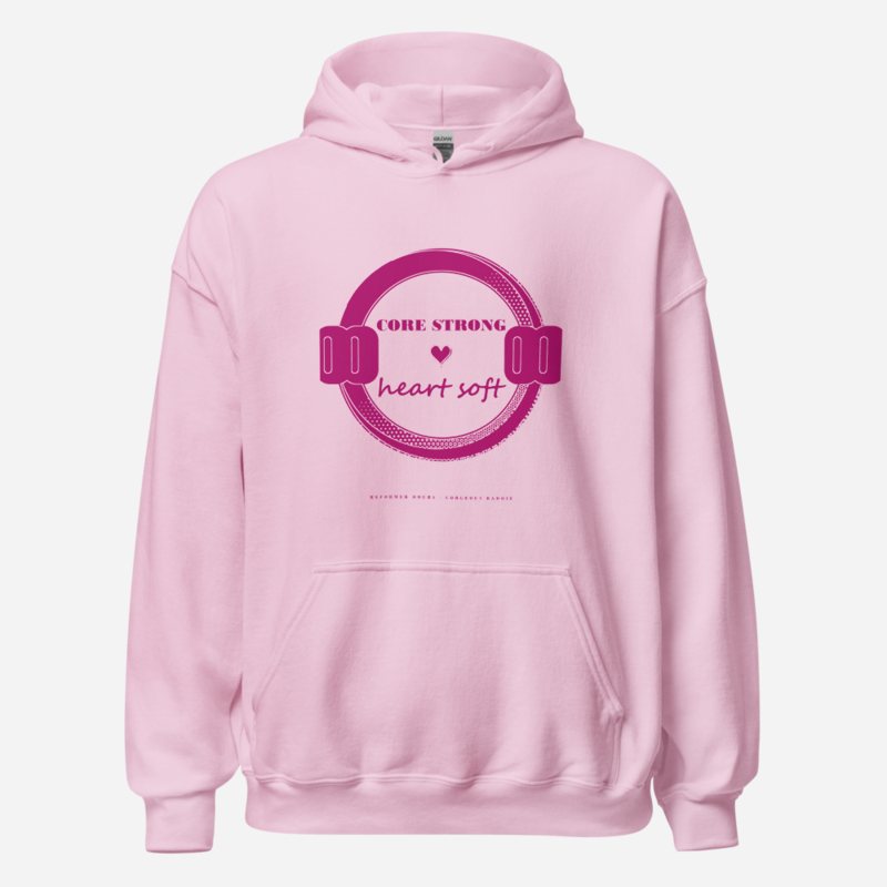 Gorgeous Baddie Core Strong Heart Soft Boutique Hoodie Light Pink