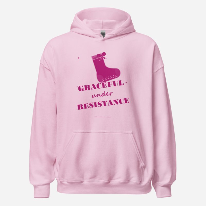 Gorgeous Baddie Graceful Under Resistance Boutique Hoodie in Light Pink