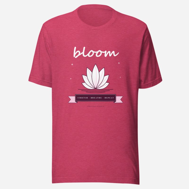 Gorgeous Baddie Stretch Breathe Bloom Boutique Tee Heather Raspberry