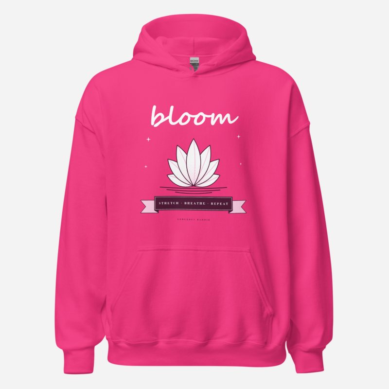 Gorgeous Baddie Stretch Breathe Bloom Boutique Hoodie Heliconia