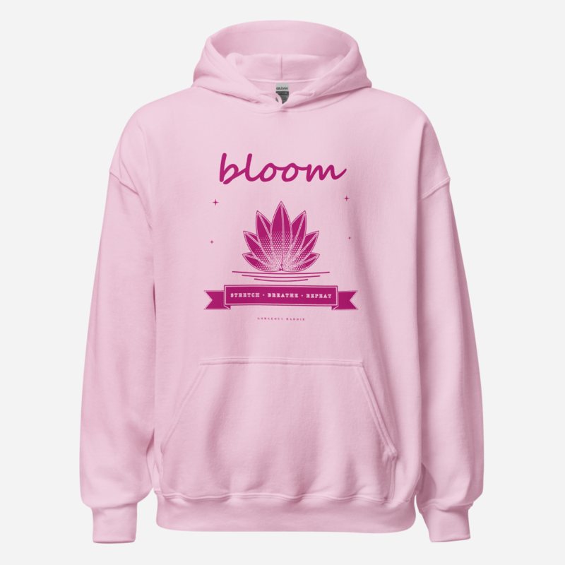 Gorgeous Baddie Stretch Breathe Bloom Boutique Hoodie White Light Pink
