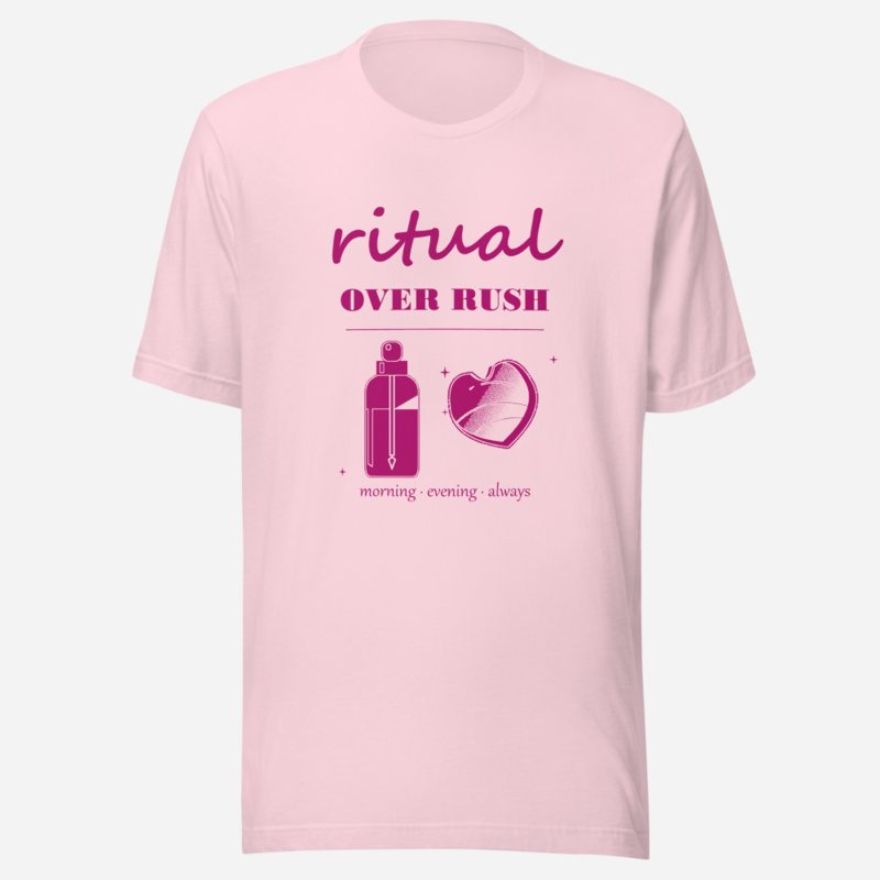 Gorgeous Baddie Ritual Over Rush Boutique Tee White Soft Pink