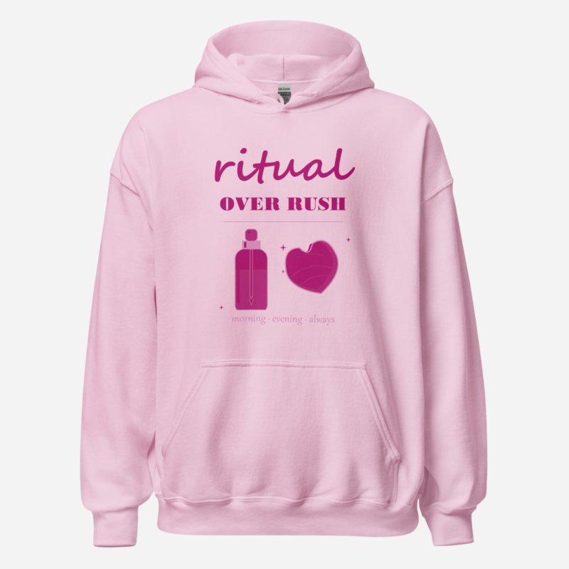 Gorgeous Baddie Ritual Over Rush Boutique Hoodie in Light Pink