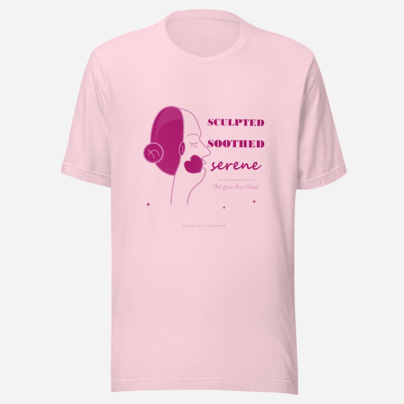 Gorgeous Baddie Sculpted Soothed Serene Boutique Tee Soft Pink