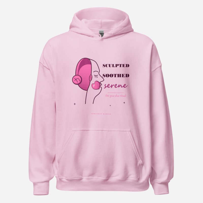 Gorgeous Baddie Sculpted Soothed Serene Boutique Hoodie White Light Pink