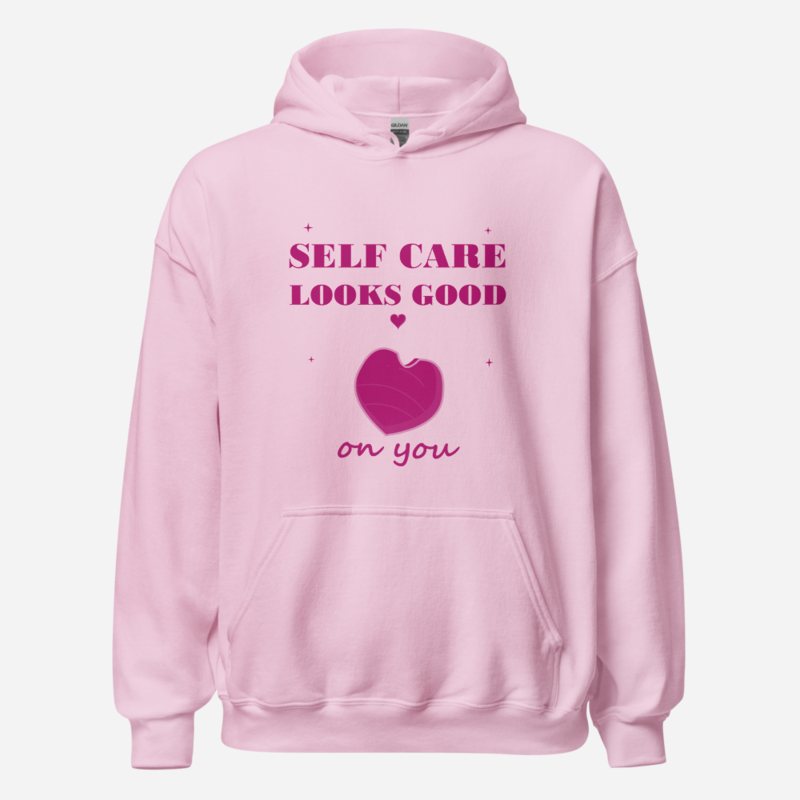 Gorgeous Baddie Self Care Looks Good On You Hoodie Light Pink
