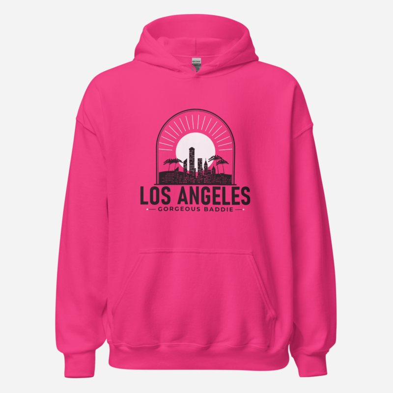 Gorgeous Baddie Los Angeles Skyline Hoodie Heliconia