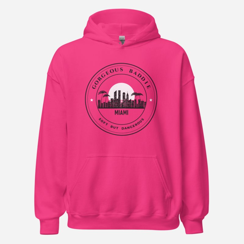 Gorgeous Baddie Miami Crest Hoodie Heliconia
