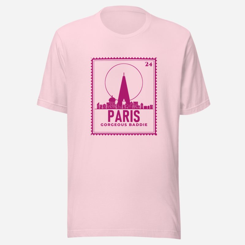 Gorgeous Baddie Paris Stamp Tee Soft Pink