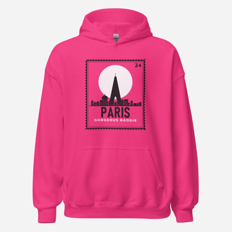 Gorgeous Baddie Paris Stamp Hoodie Heliconia