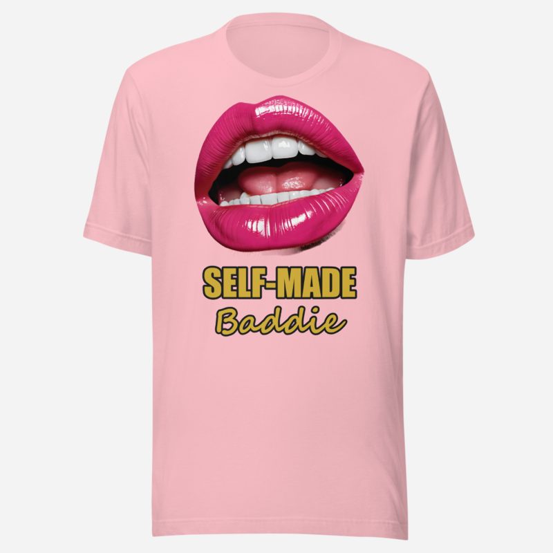 Gorgeous Baddie Self-Made Lips Tee in Pink