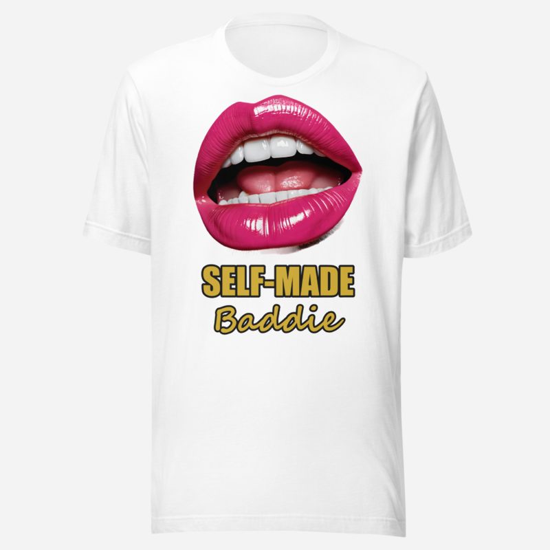 Gorgeous Baddie Self-Made Lips Tee White