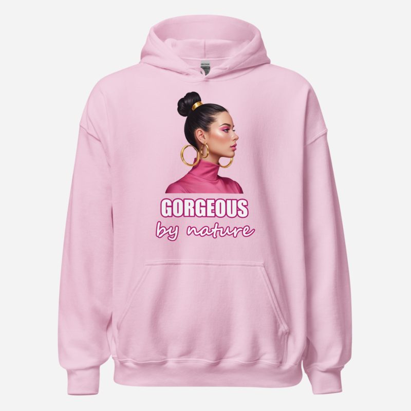 Gorgeous Baddie Gorgeous By Nature Hoodie in Light Pink