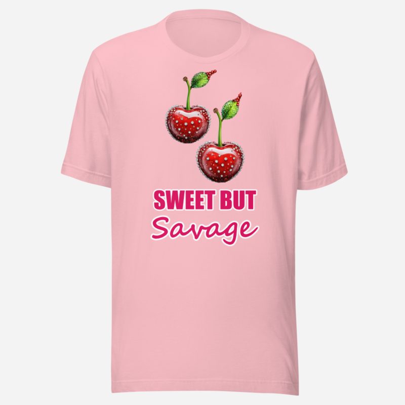 Gorgeous Baddie Sweet But Savage Tee in Pink