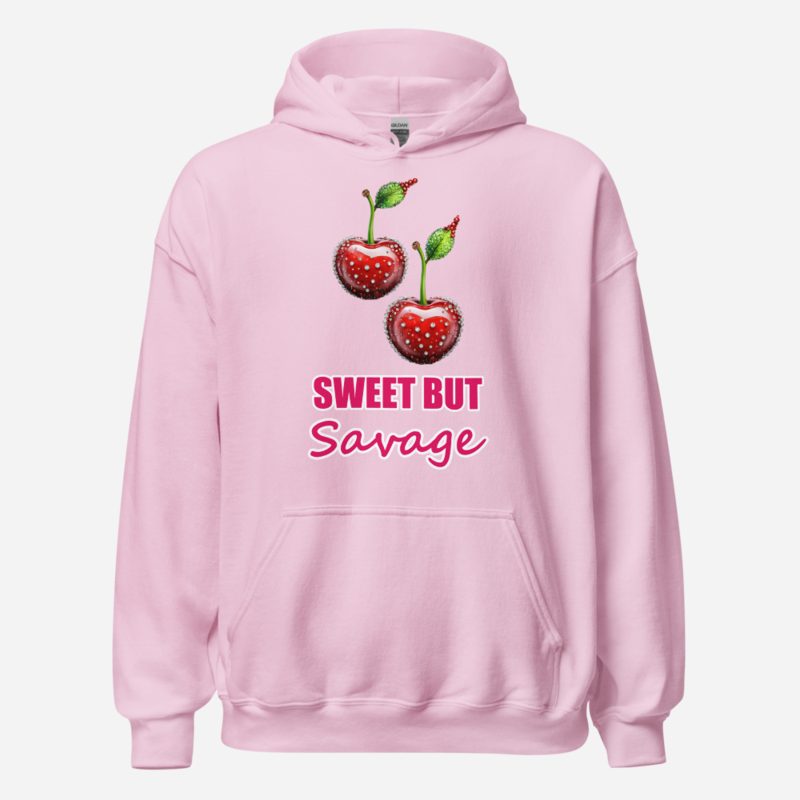 Gorgeous Baddie Sweet But Savage Hoodie in Light Pink