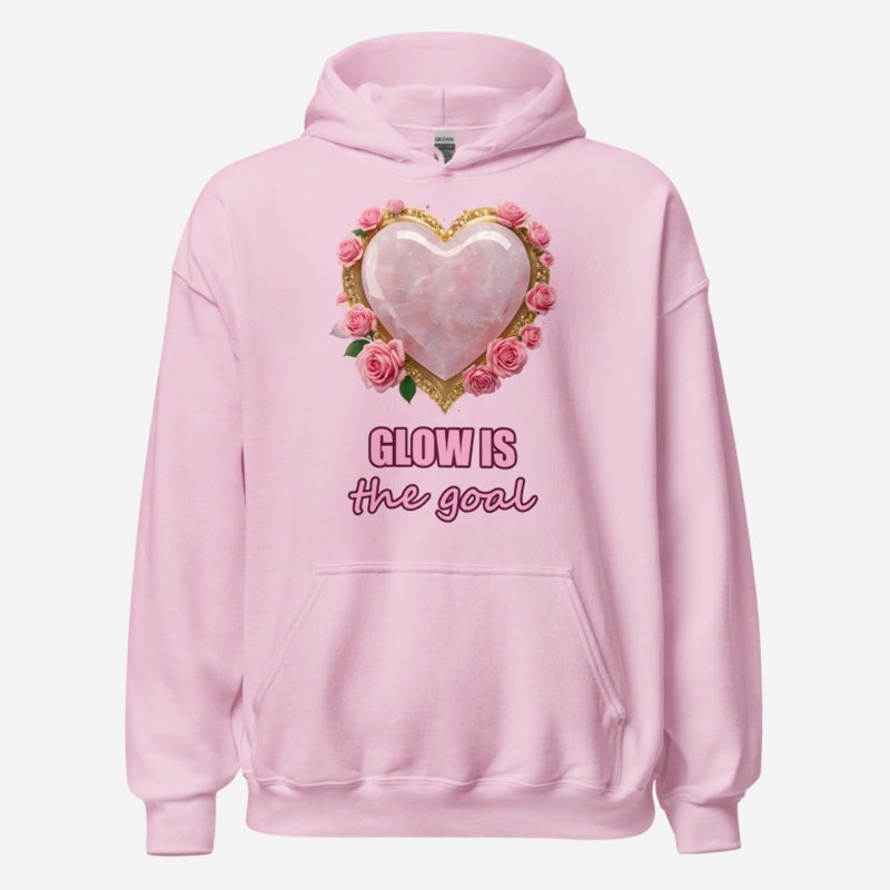 Gorgeous Baddie Glow Is The Goal Hoodie in Light Pink