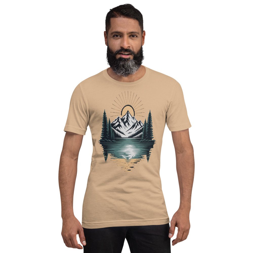 Geographical Effect Mountain Lake Tee Front
