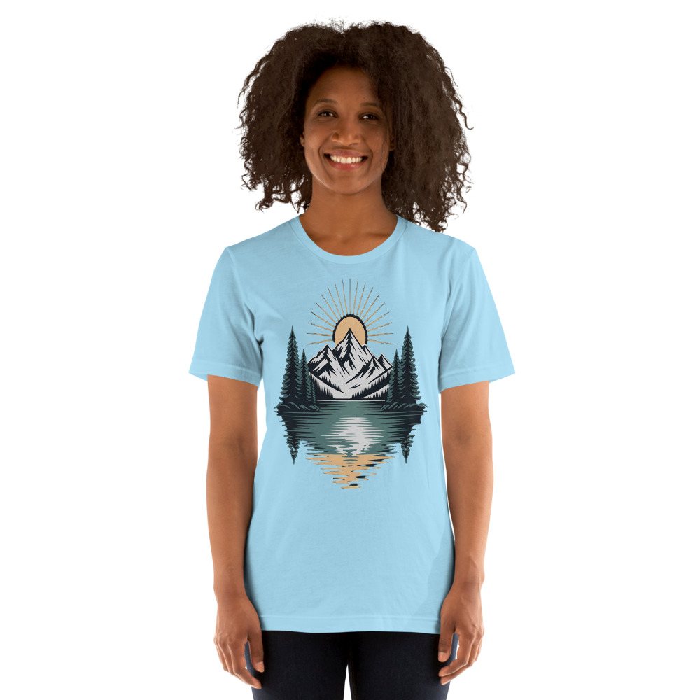 Geographical Effect Mountain Lake Tee Front