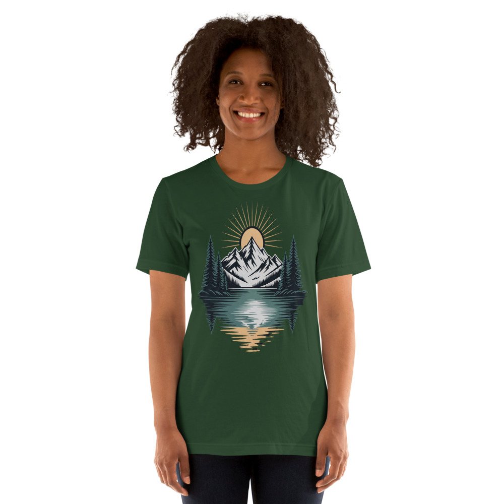 Geographical Effect Mountain Lake Tee Front