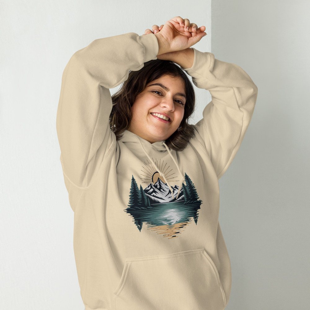 Geographical Effect Mountain Lake Hoodie Front