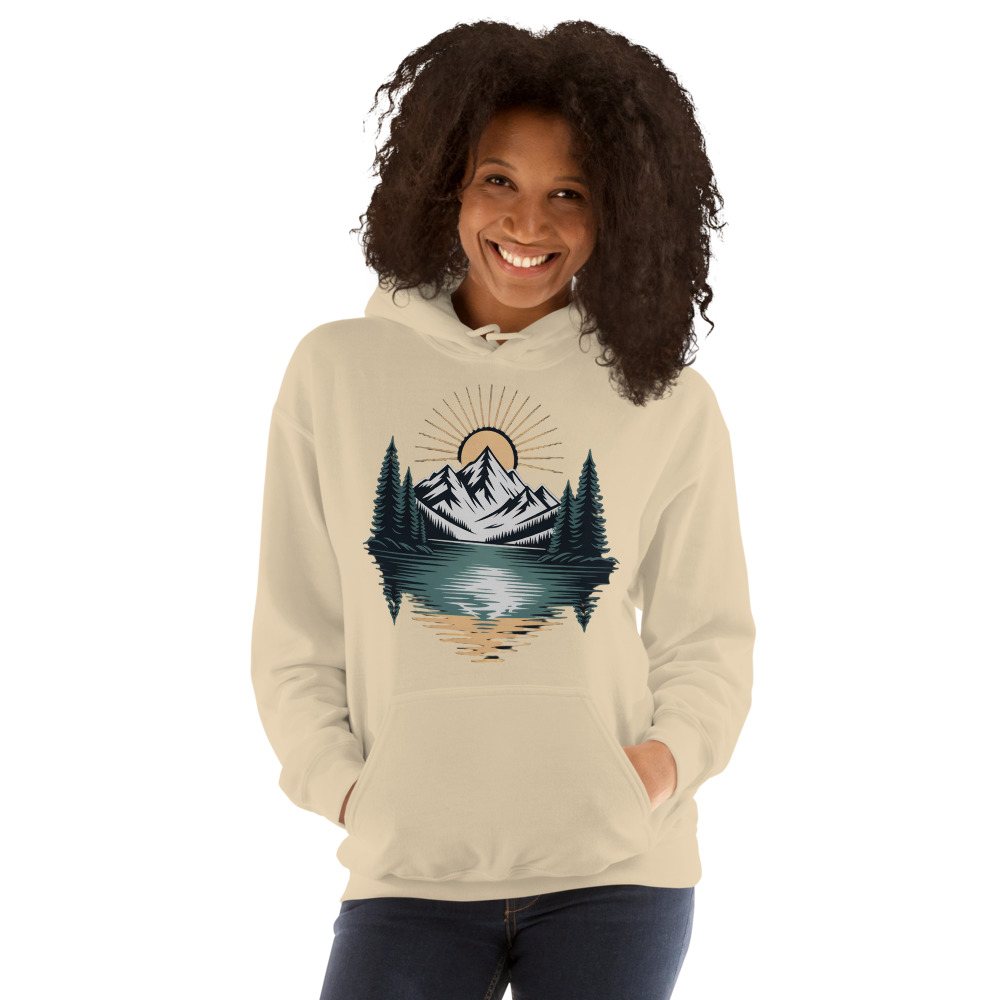 Geographical Effect Mountain Lake Hoodie Front