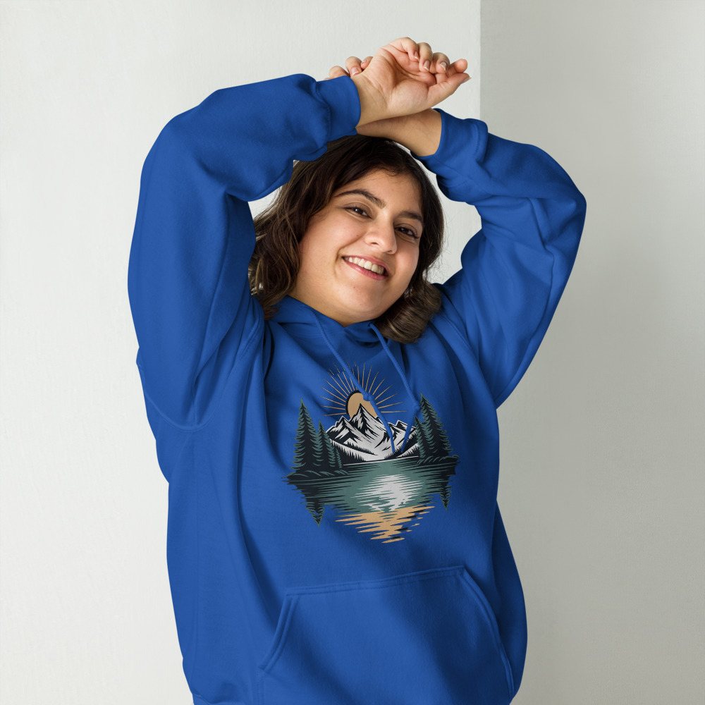 Geographical Effect Mountain Lake Hoodie Front