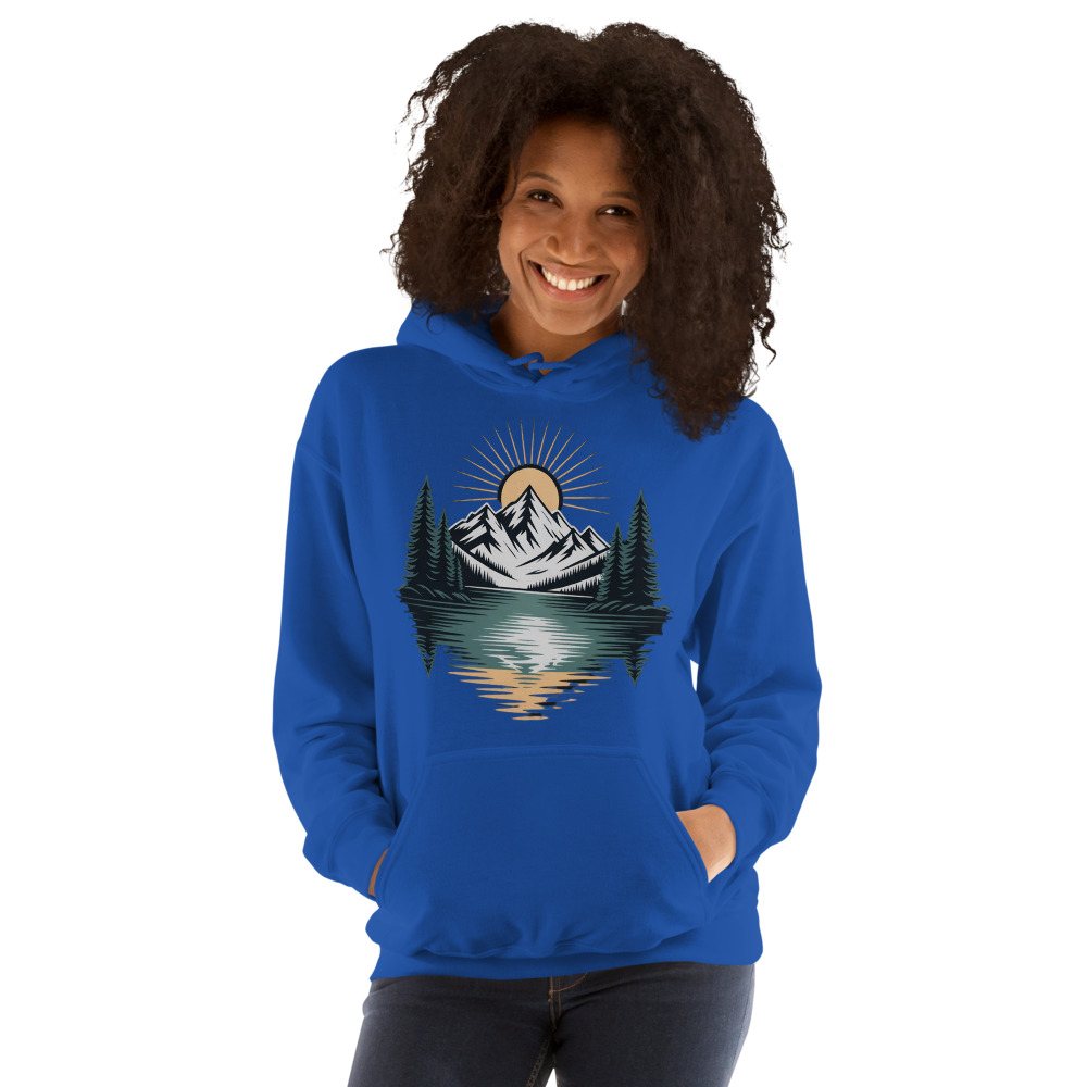 Geographical Effect Mountain Lake Hoodie Front