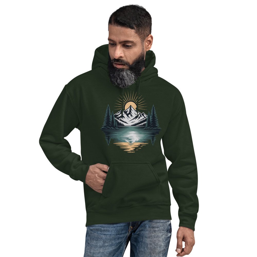 Geographical Effect Mountain Lake Hoodie Front
