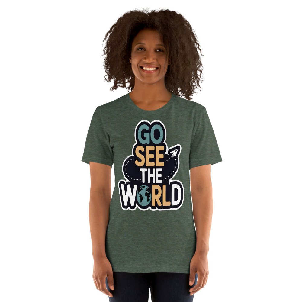 Geographical Effect Go See The World Tee in Heather Forest