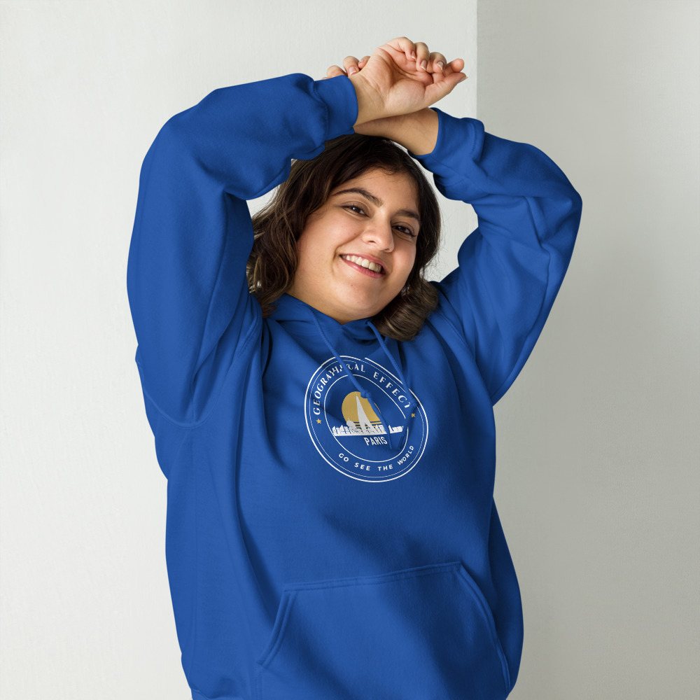Geographical Effect Paris Crest Hoodie in Royal