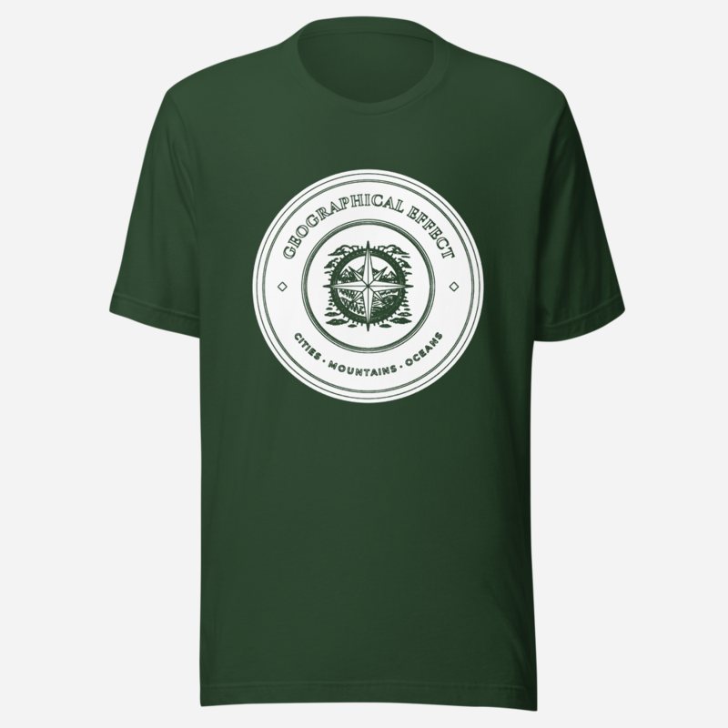 Geographical Effect Compass Crest Tee in Forest
