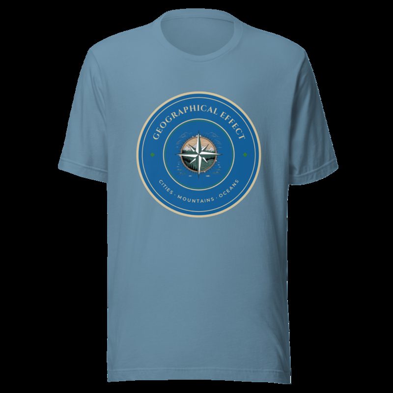 Geographical Effect Compass Crest Tee Steel Blue
