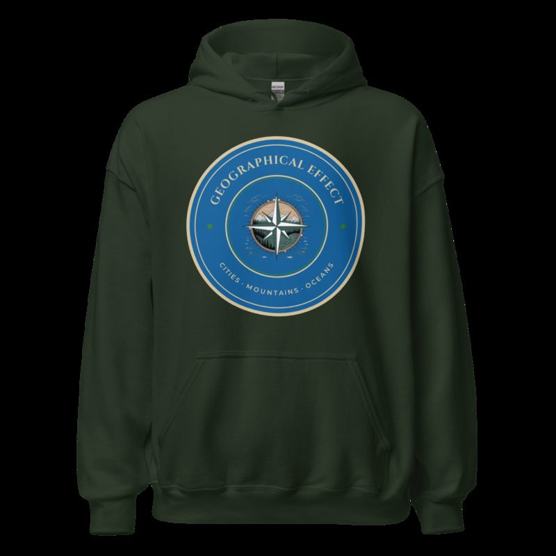 Geographical Effect Compass Crest Hoodie Forest Green