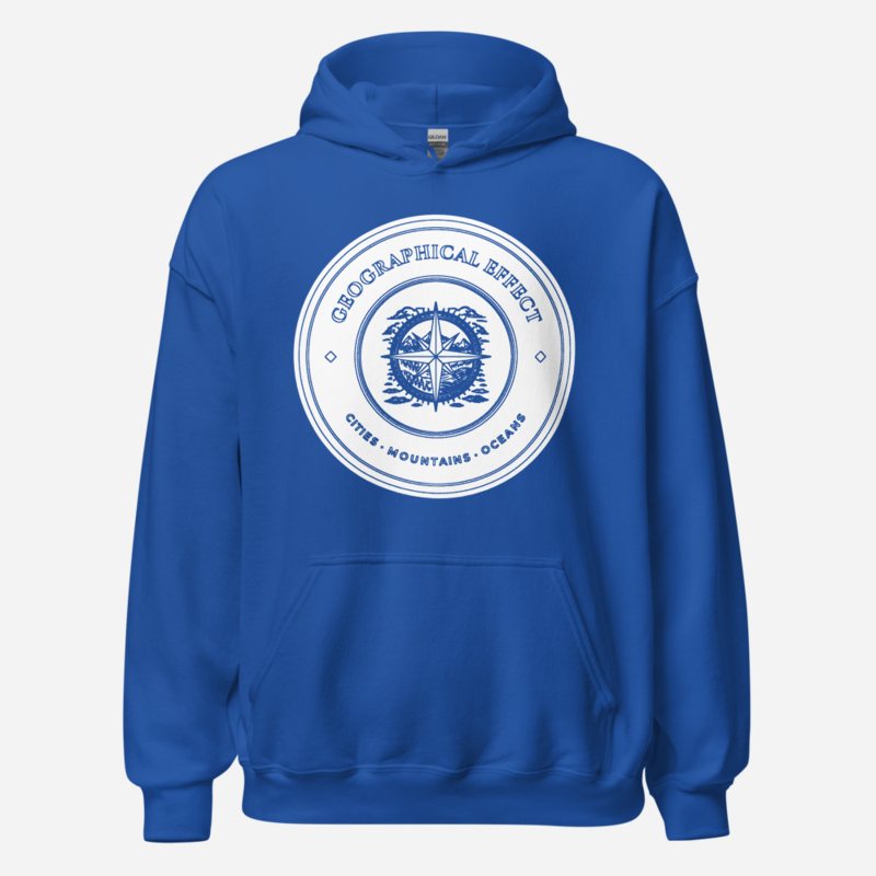 Geographical Effect Compass Crest Hoodie in Royal