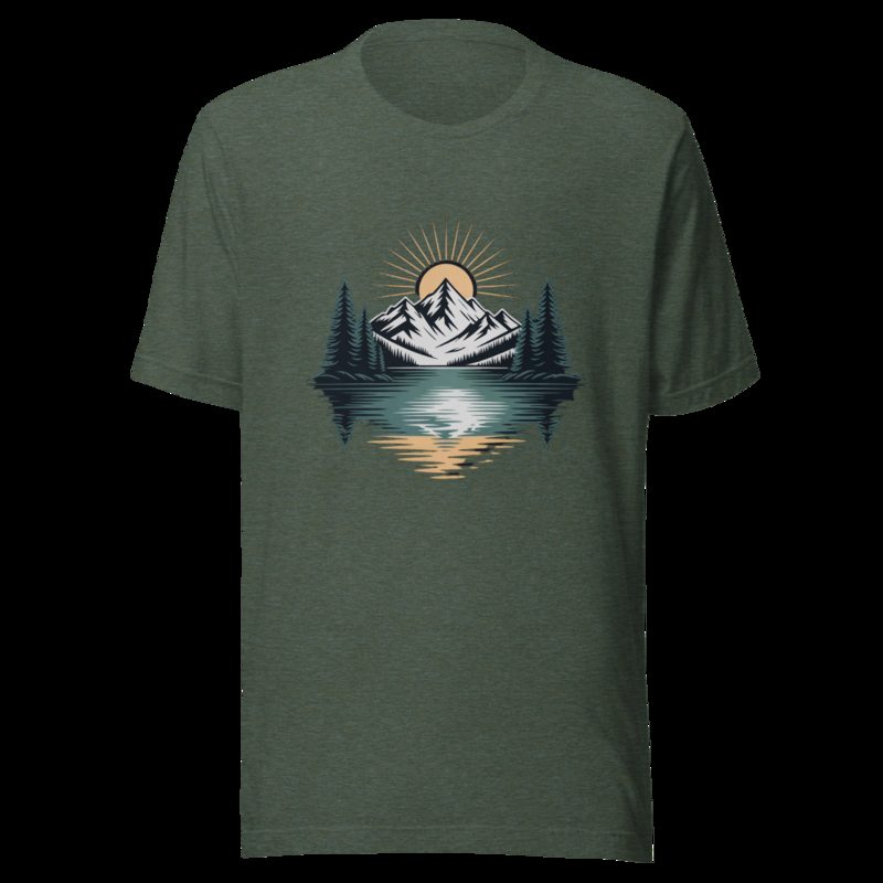 Geographical Effect Mountain Lake Tee Heather Forest