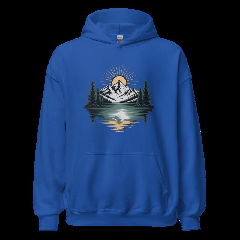 Geographical Effect Mountain Lake Hoodie Royal