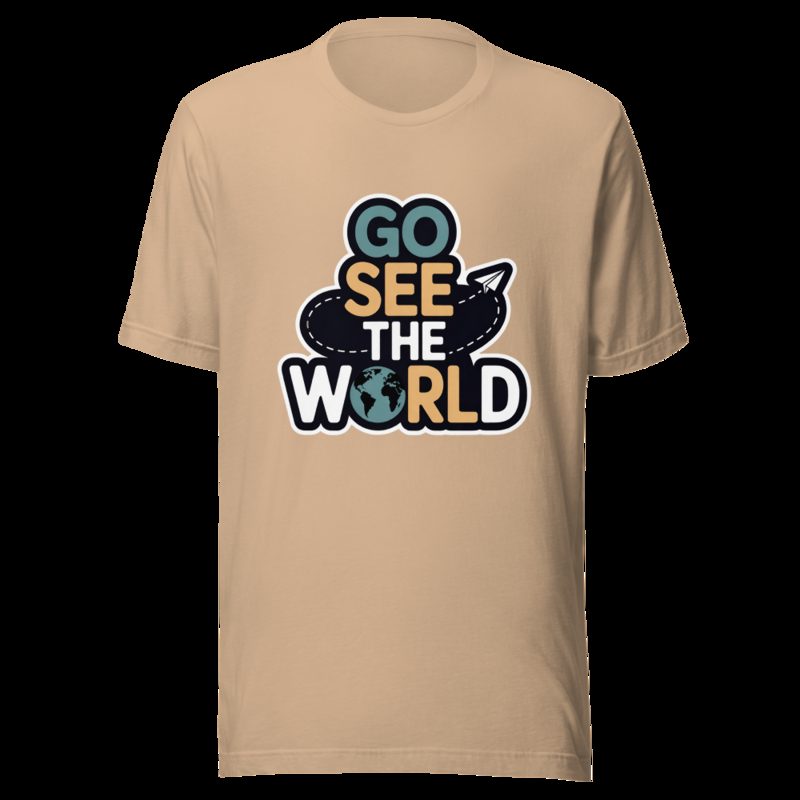 Geographical Effect Go See The World Tee Tan