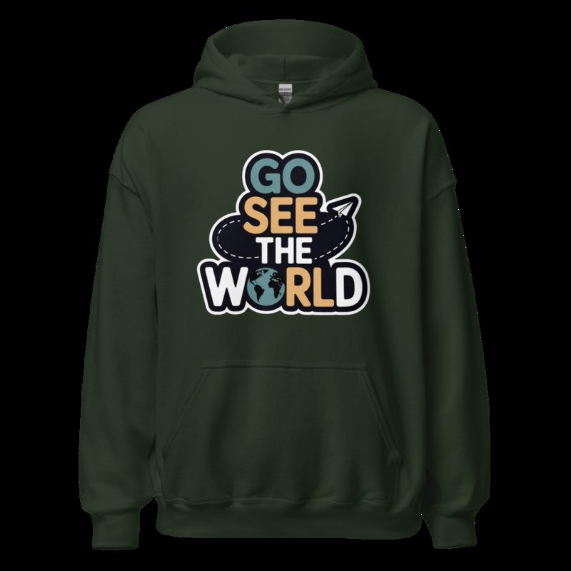 Geographical Effect Go See The World Hoodie Forest Green