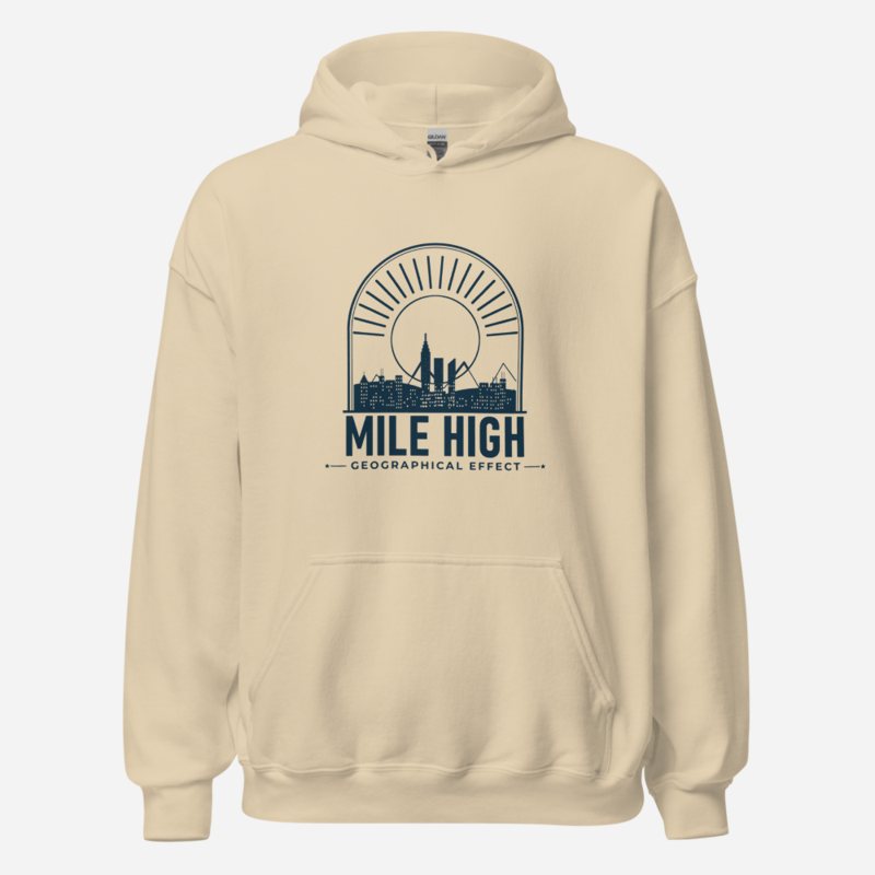 Geographical Effect Mile High Skyline Hoodie in Sand