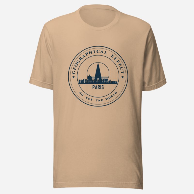 Geographical Effect Paris Crest Tee in Tan