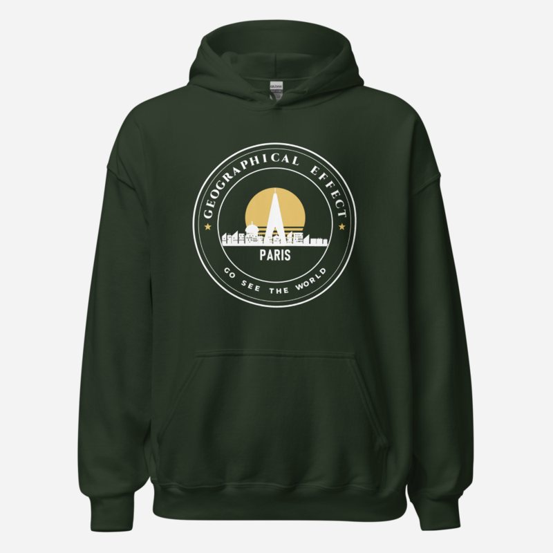 Geographical Effect Paris Crest Hoodie Forest Green