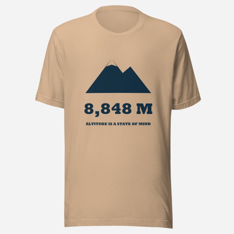 Geographical Effect 8848 Meters Tee in Tan