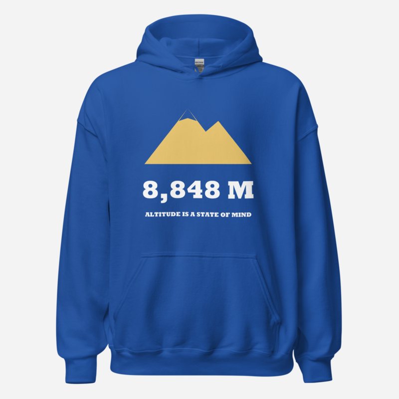 Geographical Effect 8848 Meters Hoodie Royal