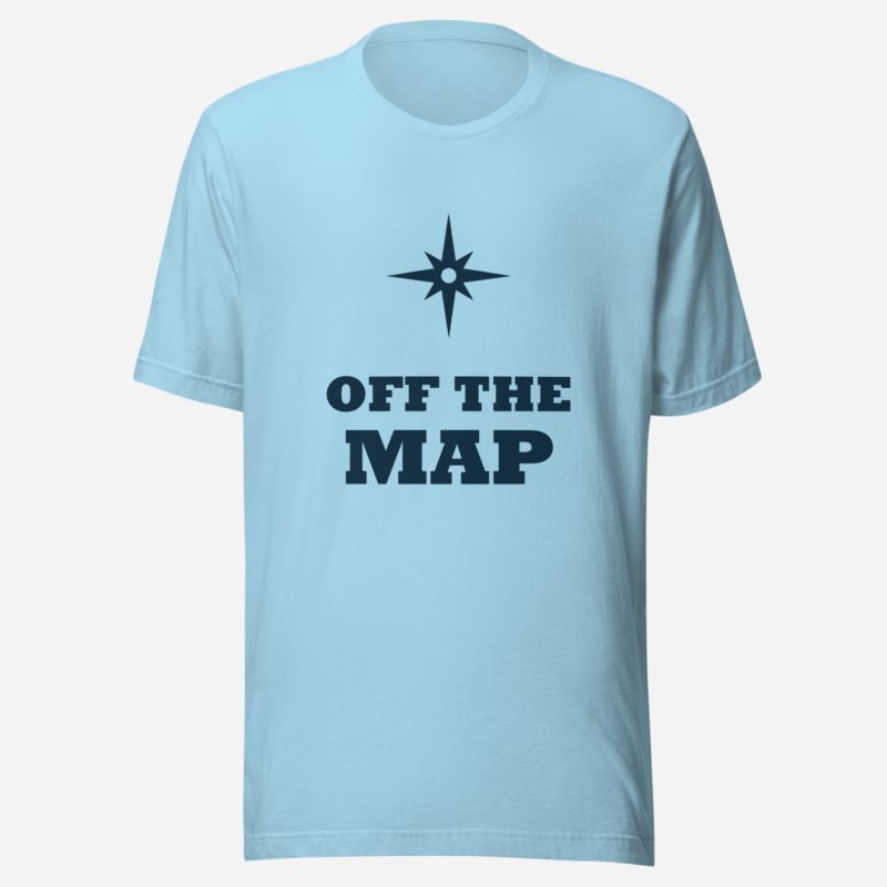 Geographical Effect Off The Map Tee Ocean Blue