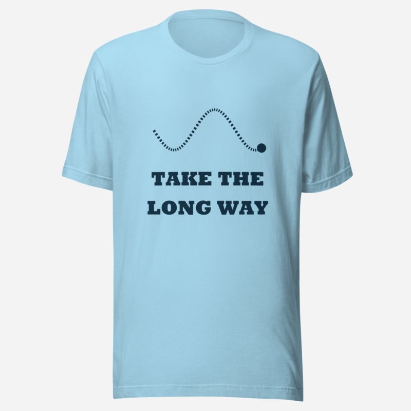 Geographical Effect Take The Long Way Tee Ocean Blue
