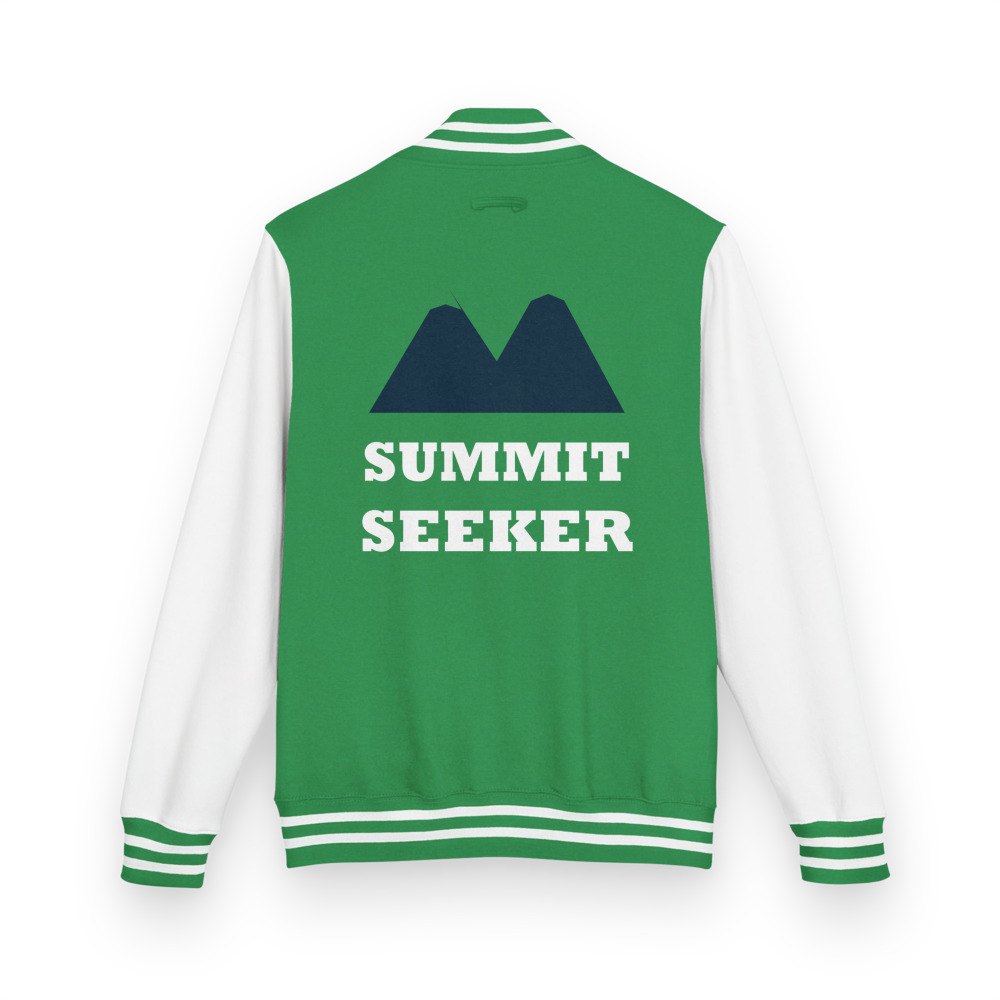 Geographical Effect Summit Seeker Varsity Jacket in Kelly Green/Arctic White